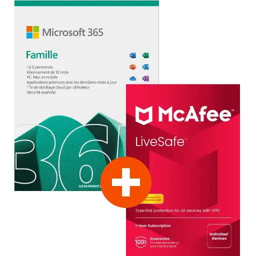 Microsoft 365 Famille + McAfee LiveSafe
